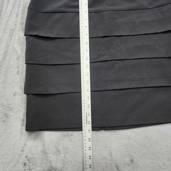 Larry Levine Skirt Womens 10 Black Tiered Pencil Side Zip Stretch Preppy Office - Picture 7 of 8